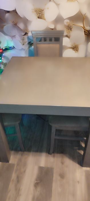 Stół drewniany 90/90 plus (2*40) kolor szary