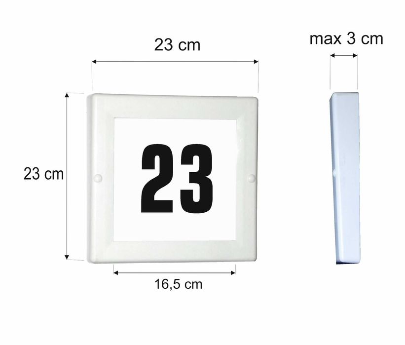 Podświetlany numer domu LED czujnik zmierzchu 4W plafon kinkiet