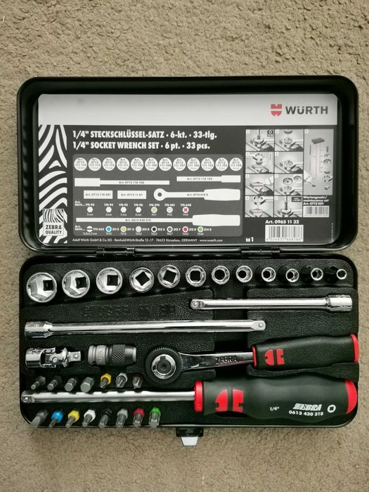 Wurth Zestaw Kluczy Nasadowych 1/4” !!! Nowe nieużywane !!!