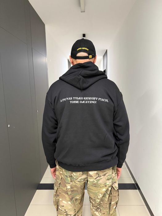 Wojskowa bluza rozpinana, czarna,Wsparcie Weteranów,Fundacja Airo Grom