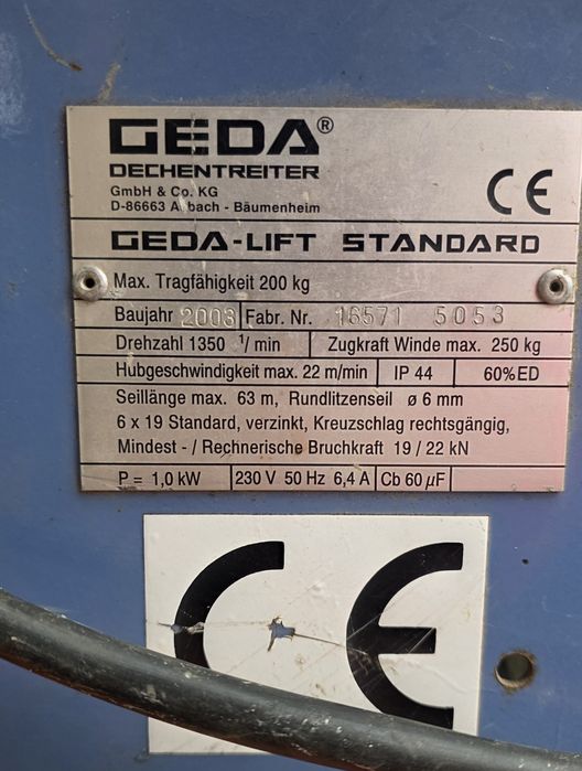 Winda dekarska Geda 16m