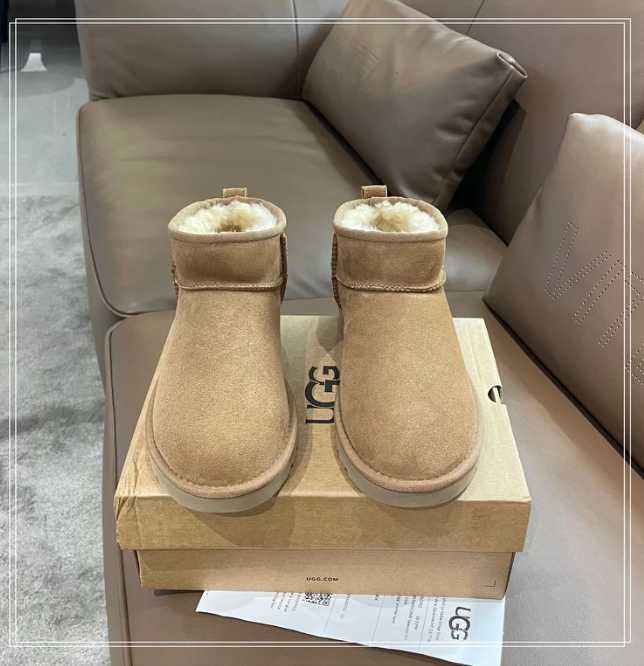 Nowe UGG oryginalne damskie brazowe na zimę buty na jesien za kostkę40