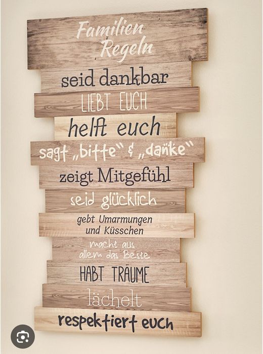 Ścianka dekoracyjna z zasadami rodziny do zawieszenia