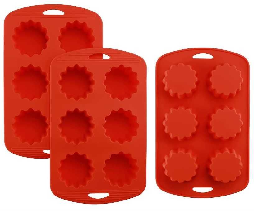 Zestaw 3x Forma Silikonowa do Pieczenia Śnieżynki/Gwiazdki (6 Gniazd każda)
