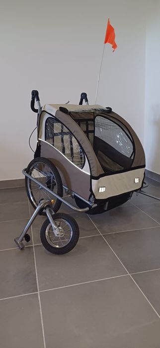 Bicycle trailer and pram. For two kids.