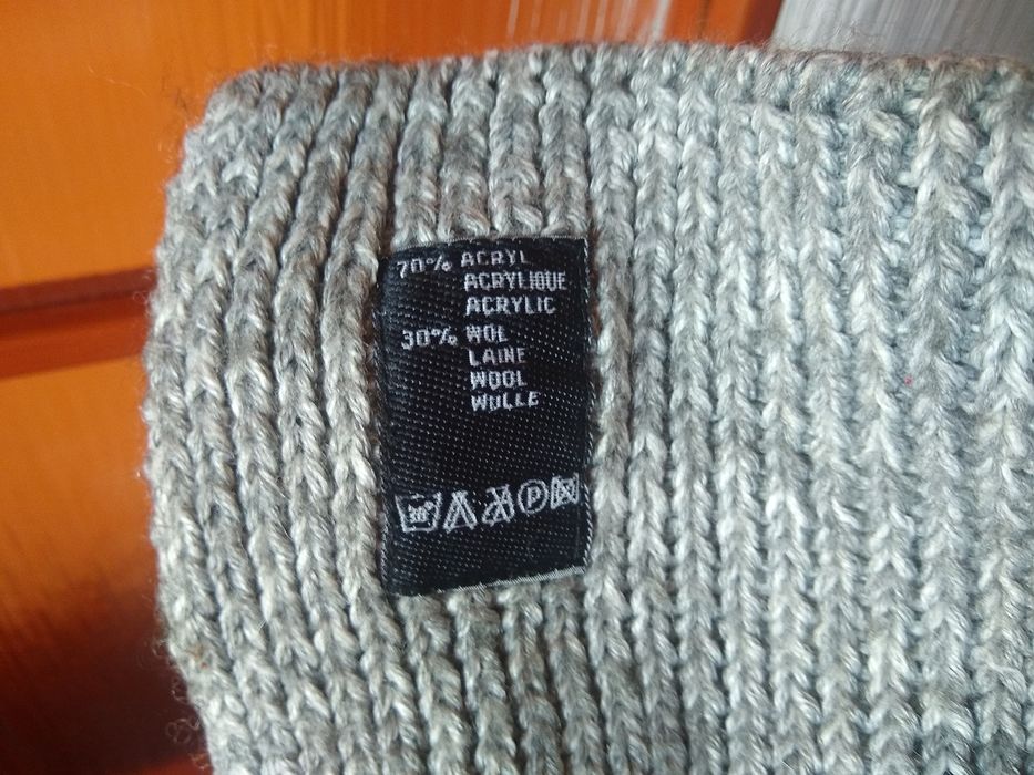 Gruby i cieply zimowy szal wełniany, 30% Wełna, Uniseks, 155 x 25 cm