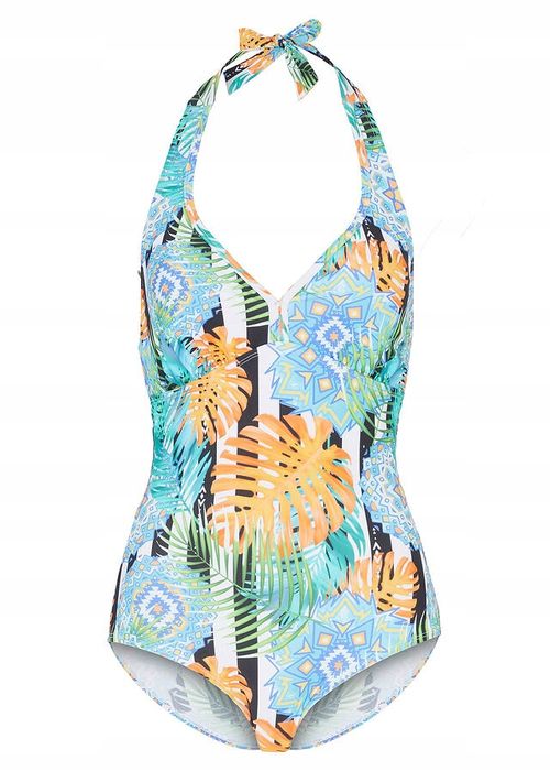 B.P.C kolorowy kostium kąpielowy z wiązaniem na szyi ^48