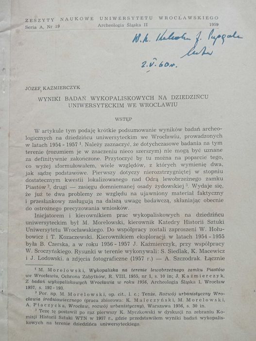 Archeologia - 10 nadbitek z  autografami autorów. Od lat 60.