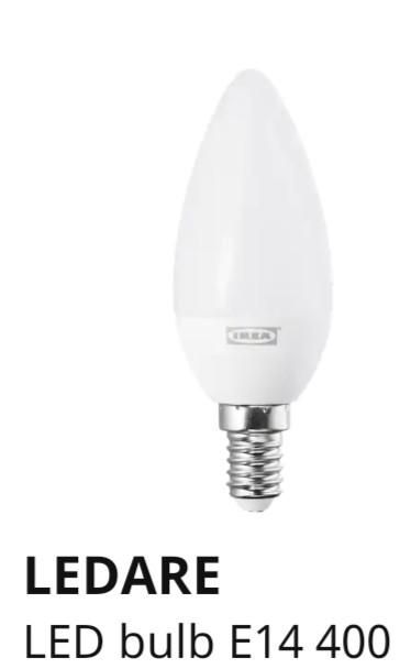 3x Lâmpada Ikea Ledare E14 470lm 40w vela
