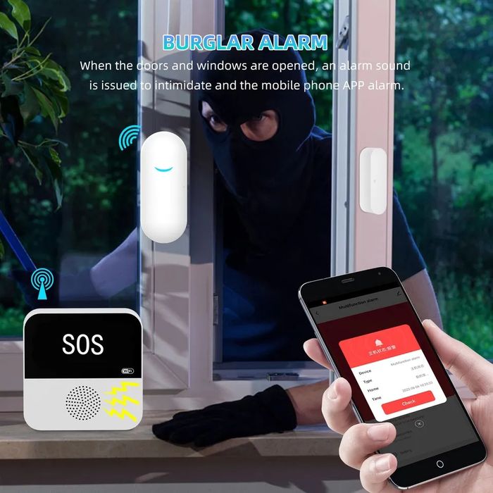 Sistema de alarme sem fios Tuya Wi-Fi com alerta, Anti roubo SELADO