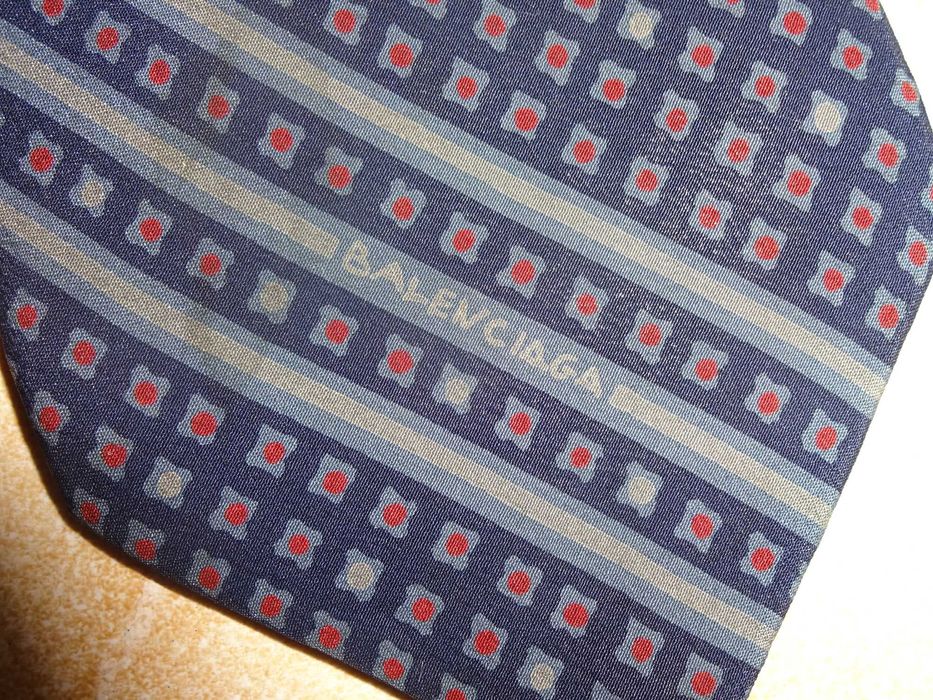 BALENCIAGA Paris 100% SILK made Italy jedwabny krawat UNIKAT vintage