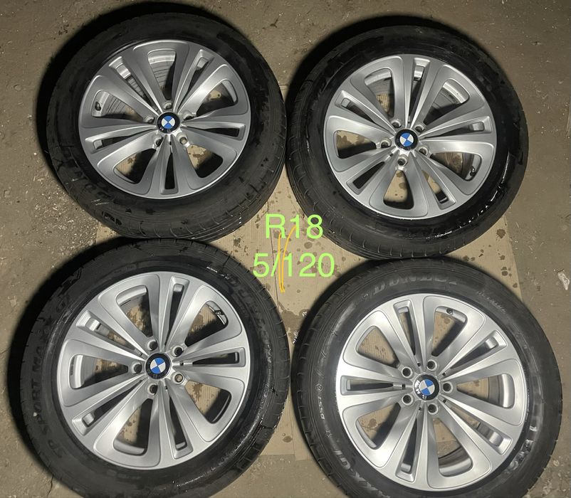 Колеса диски резина r18 5/120 BMW шини літо 245/50 DUNLOP стан супер