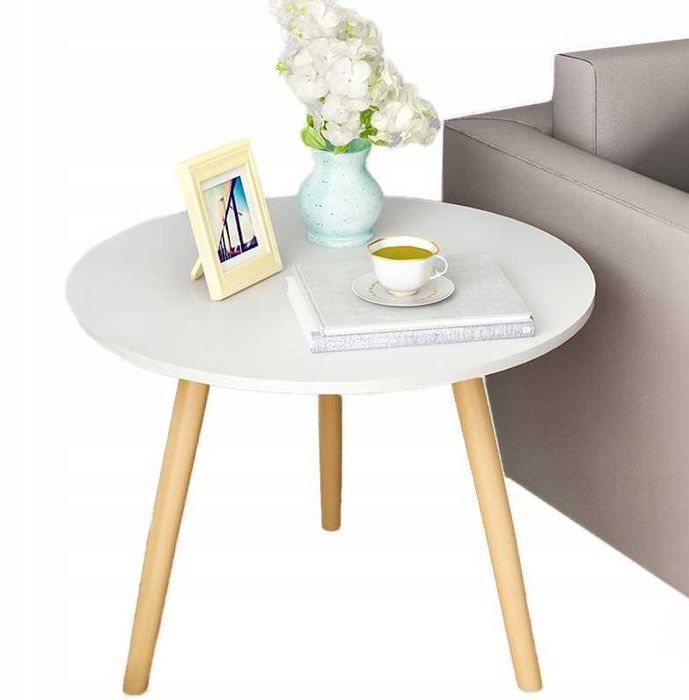 Nowy STÓŁ KAWOWY Stolik Do Salonu Ława Skandynawski Drewniany (GRATIS)