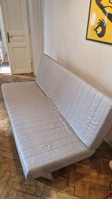 IKEA BEDDINGE – sofa rozkładana, łóżko z materacem i pokrowcem