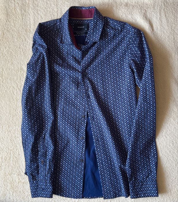 Koszula Reserved slim fit granatowa we wzorki XS