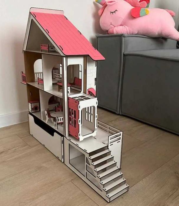 Ляльковий будиночок LOL з ліфтом та меблями бeзкоштoвна дocтавка