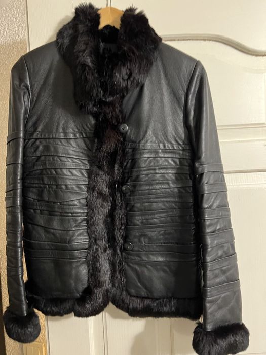 Куртка шкіряна з хутром