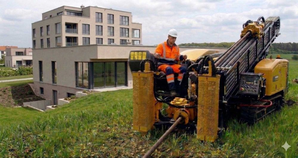 Прокол під дорогою. ГНБ буріння. Безтраншейна прокладка труби. Вінниця