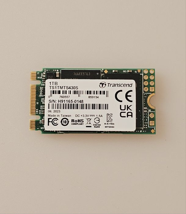 SSD Transcend 430S 1TB M.2 2242 SATA - практично новий, 3 години напрацювання