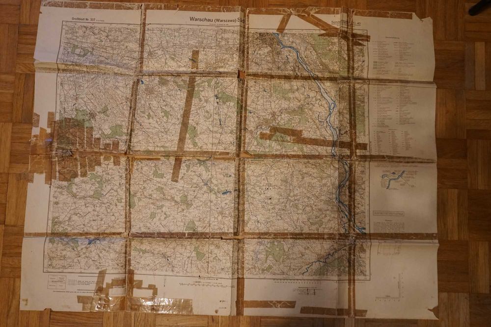 Mapa WARSCHAU (Warszawa) SUED 357 z listopada 1940 r.