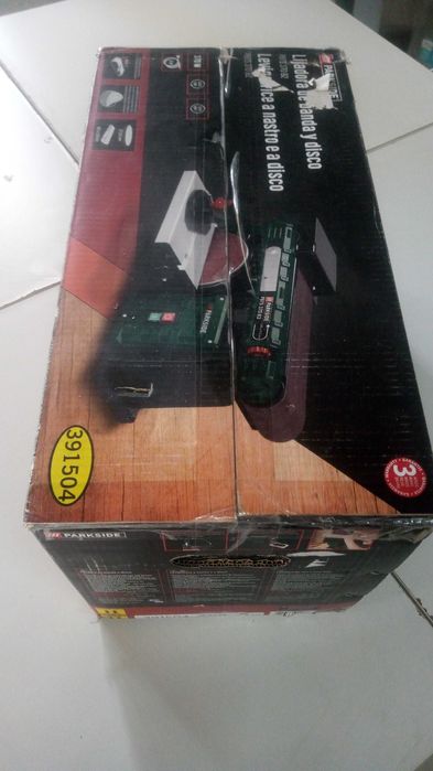 Lixadeira de cinta e disco PARKSIDE PBTS 370 B2 370 watts Nova