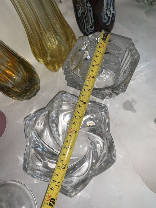 Ваза   конфетница  гутное стекло