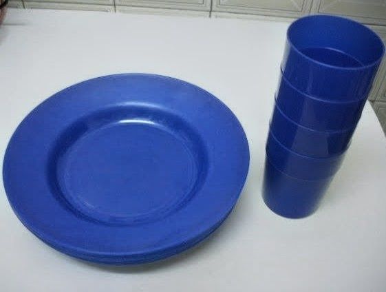 Kit cozinha em plástico de cor azul - Bom estado