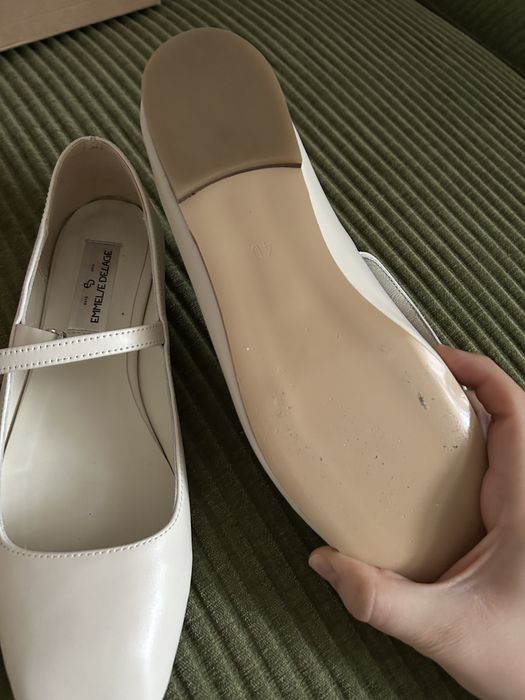 Балетки emmelie delage білі мері джейн шкіряні