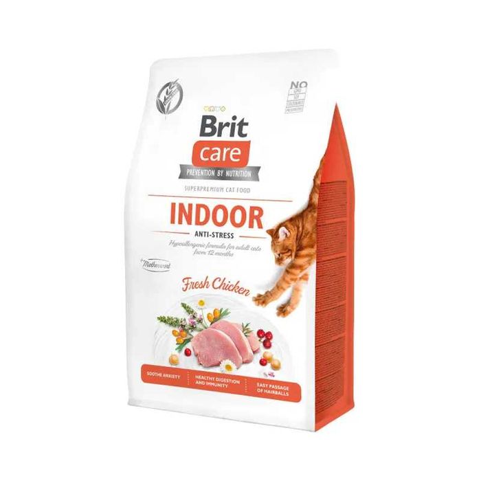 Сухий корм  BRIT care indoor Anti -Stress для кішок які живуть в приміщенні 7кг