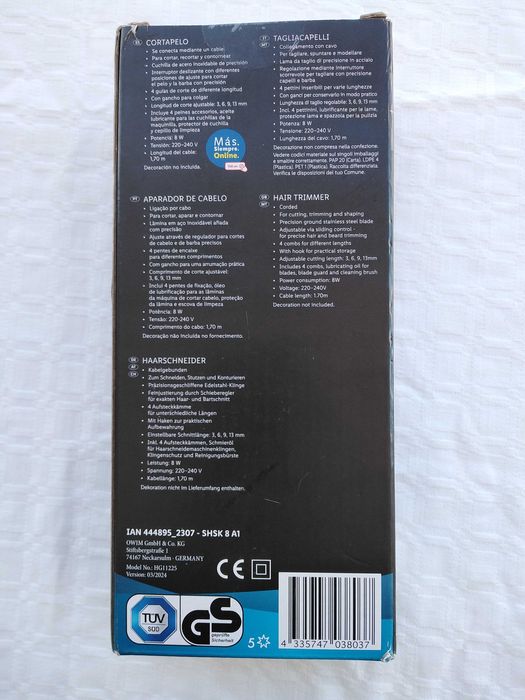 Máquina Cortar Cabelo/Barba Silvescrest