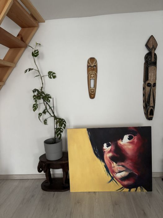 Duży obraz xl boho etno rdzenna Amerykanka Indianka Amazonia Amazonka