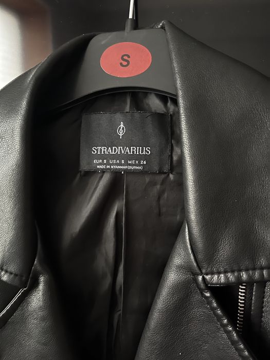 Шкіряна куртка-косуха Stradivarius