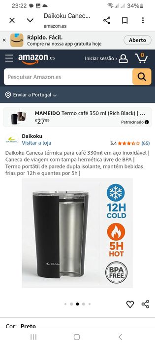 Copo térmico NOVO -  350 ml - cinzento