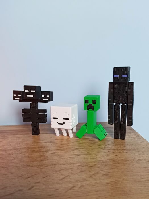 Figurki Minecraft Creeper, Enderman, Wither, mini Ghast