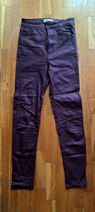 Spodnie eco skóra burgund rurki