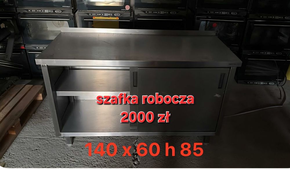 Stół roboczy z szafką, stół z nierdzewki, Blat roboczy z szafką