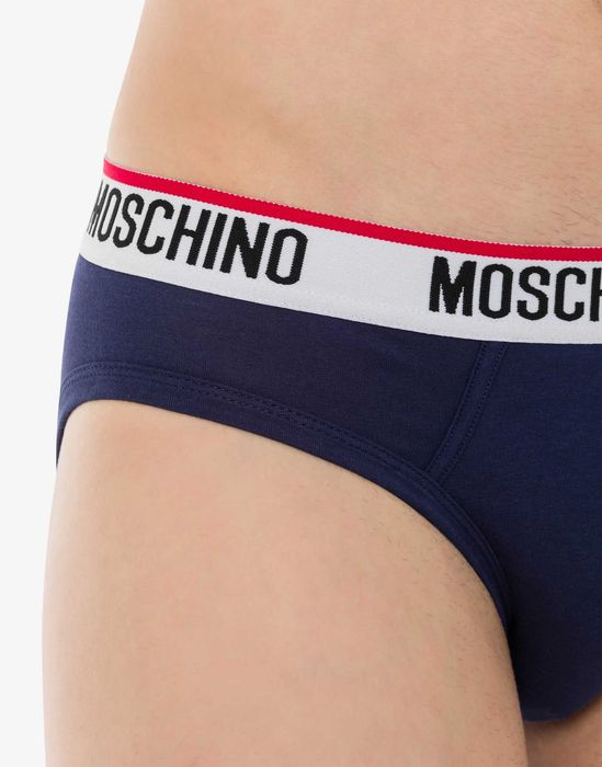 MOSCHINO męskie slipy 2 PAK majtek w pudełku BLUE