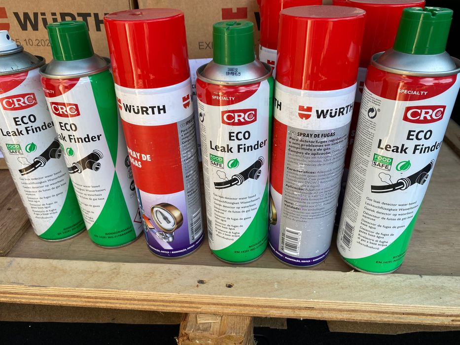 Spray detector de fugas Wurth e CRC - Novo