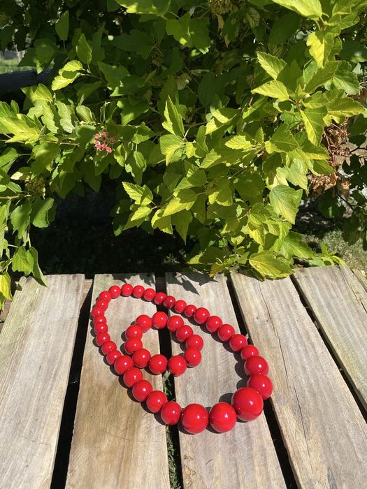 Zestaw Korali z Drewna Bukowego i Bransoletka