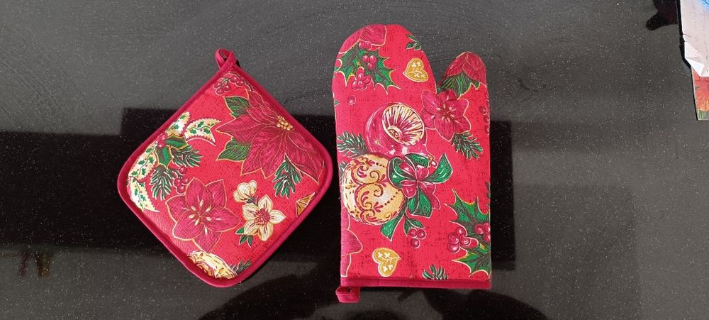 Pack natal: 2 pegas de cozinha + 1 luva