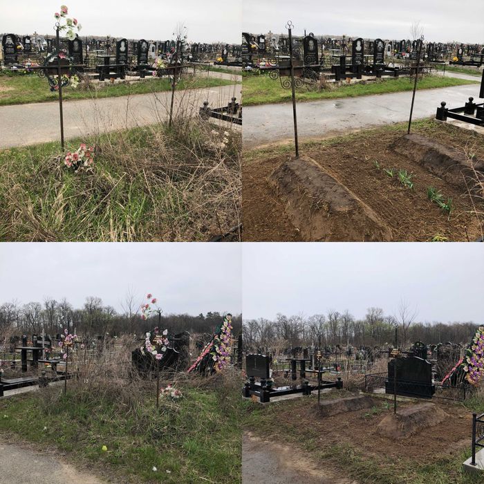 Уборка и уход за могилами, покраска оградок, реставрация.