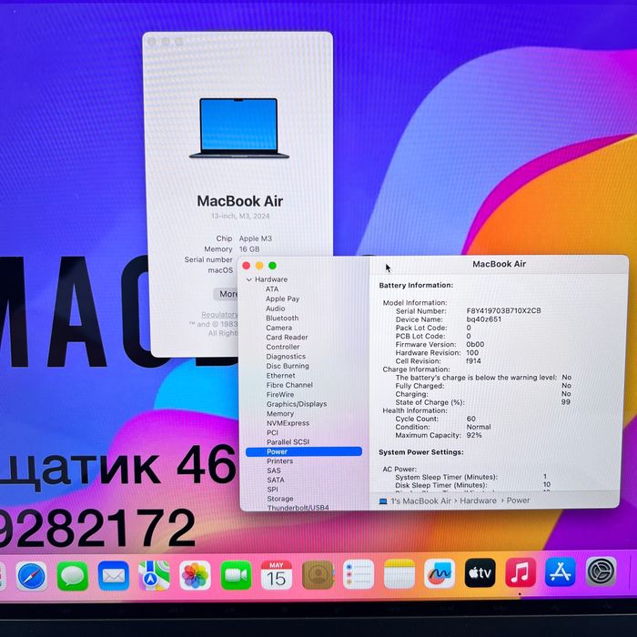 MacBook Air 13 2024 M3 16GB RAM 512GB SSD Midnight 10 GPU Гарантія Магазин