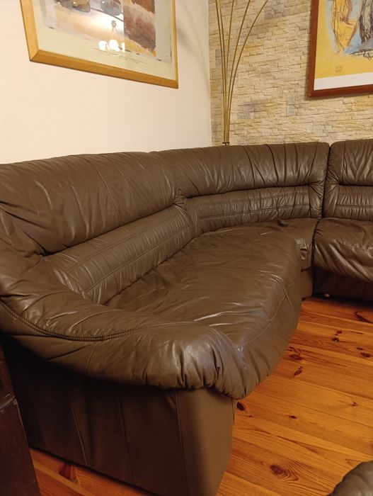 Komplet skórzanych mebli wypoczynkowych