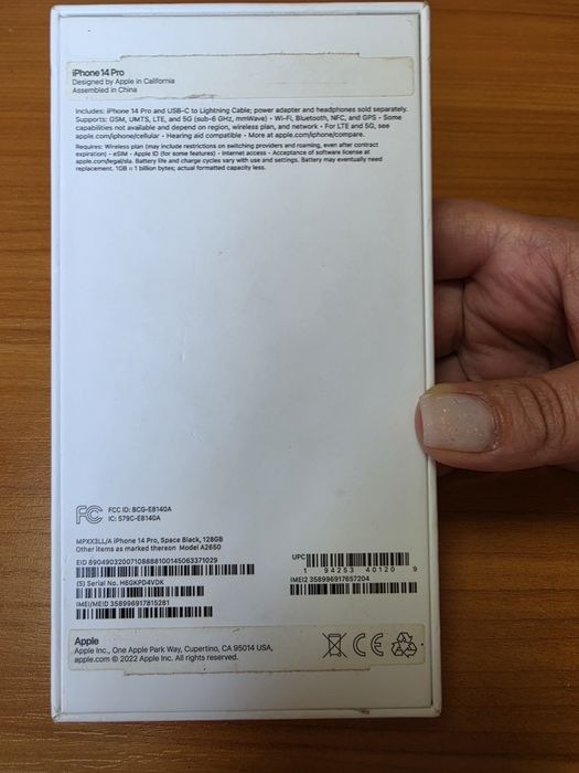 IPhone 14 pro Space Black 128GB eSim