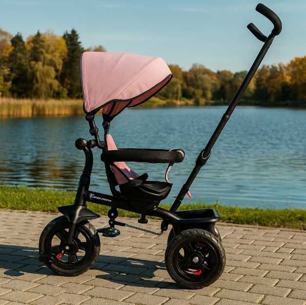 Mocny XXL Rower Trójkołowy Dziecięcy Pchacz Obracane Siedzisko Rower