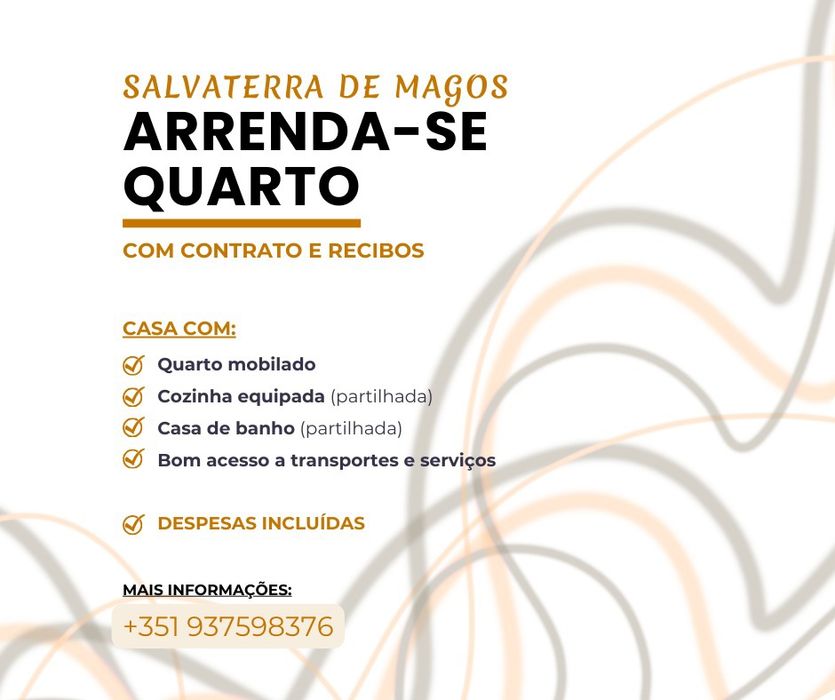 Arrenda-se quarto, em Salvaterra de Magos