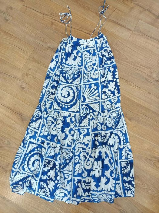 Sukienka H&M maxi z wiązaniem letnia r. XS/S Nowa z metką