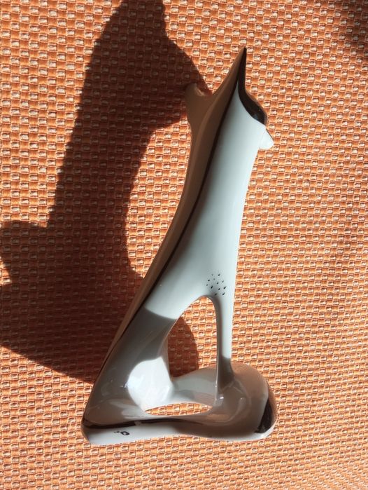 Lis siedzący Naruszewicza - figurka Ćmielów PRL oryginał z lat 50