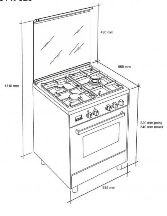 Fogão MEIRELES N 520 X BP (55 L - Gás Butano-Propano - Inox)