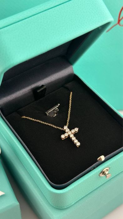 Колье крест Tiffany Оригинал золото 750
